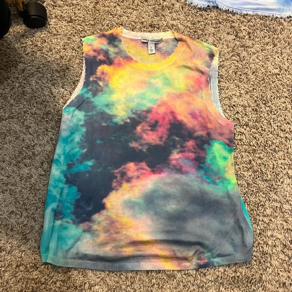 Autumn Cashmere Distressed Edge Tanktop/Muscle Tee - Picture 2 of 3